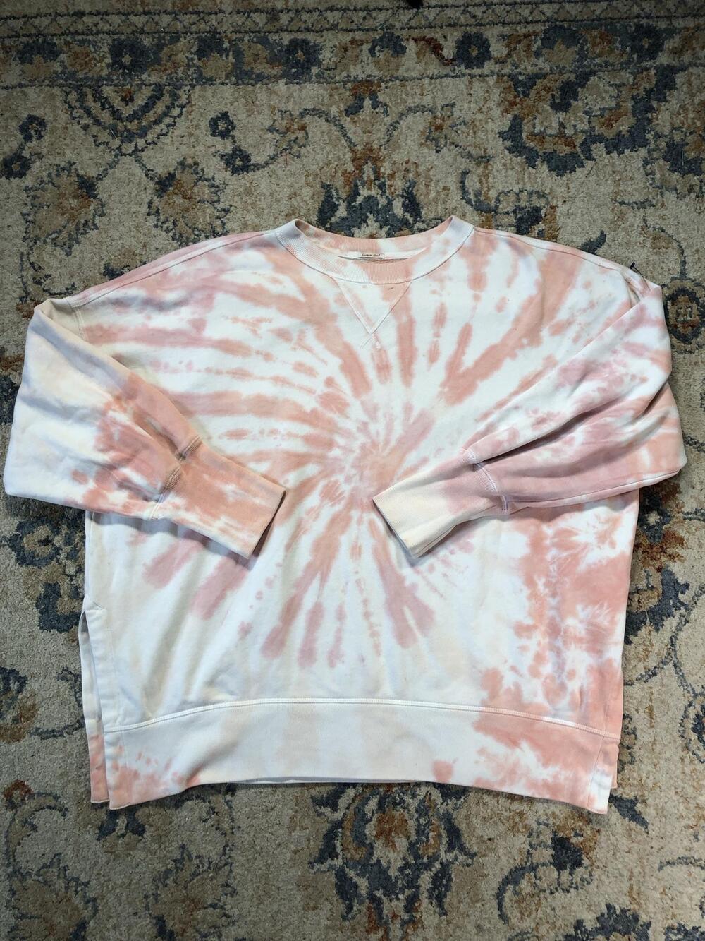 Abercrombie & Fitch Sweatshirt Womens XL Pink Tie Dye Soft A&F Fleece Pullover